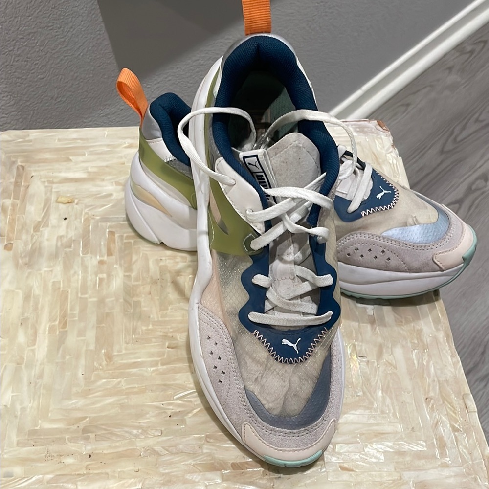 Puma Women's Sneakers - White, Blue, Orange